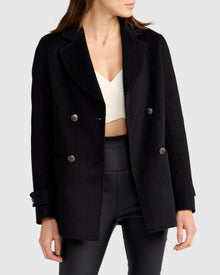 Women | Forget You Wool Blend Military Peacoat | Black