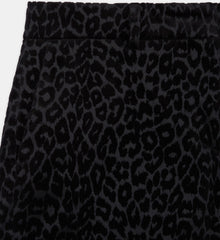 Velvet Leopard Print Shorts | Women | Black