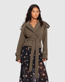 Women | Fast Car Cropped Trench | Military