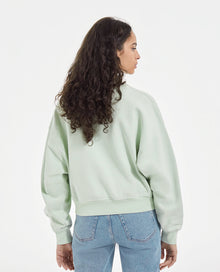 Mint Crew-Neck Sweatshirt W/ Triple Logo | Women | Green