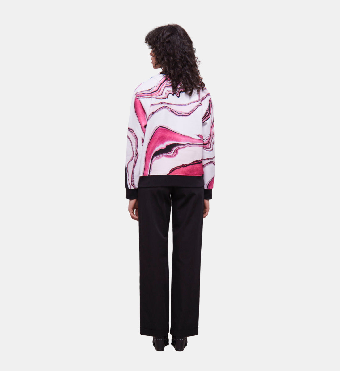 Printed Sweatshirt | Women | White Pink