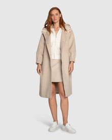 Women | Fantasy Land Wool Blend Hooded Coat | Sand