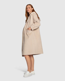 Women | Fantasy Land Wool Blend Hooded Coat | Sand