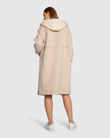 Women | Fantasy Land Wool Blend Hooded Coat | Sand