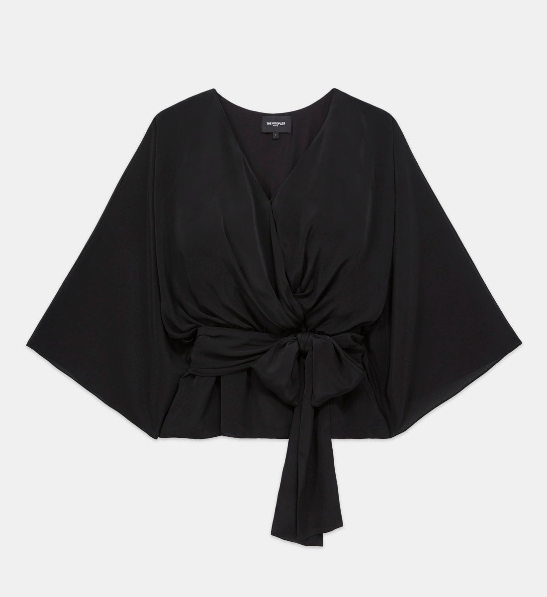 Kimono Top With Long Draped Sleeves | Women | Black