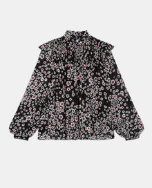 Floral Top | Women | Black x Pink