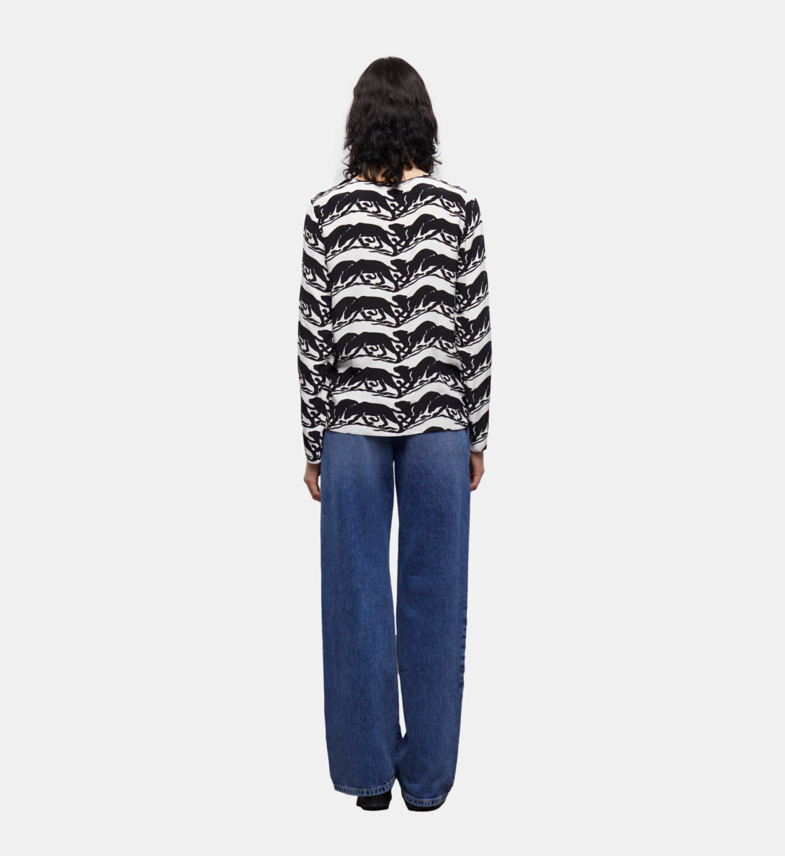 Panther Printed Blouse | Women | Black x White