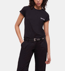 T-Shirt With Embroidery | Women | Black