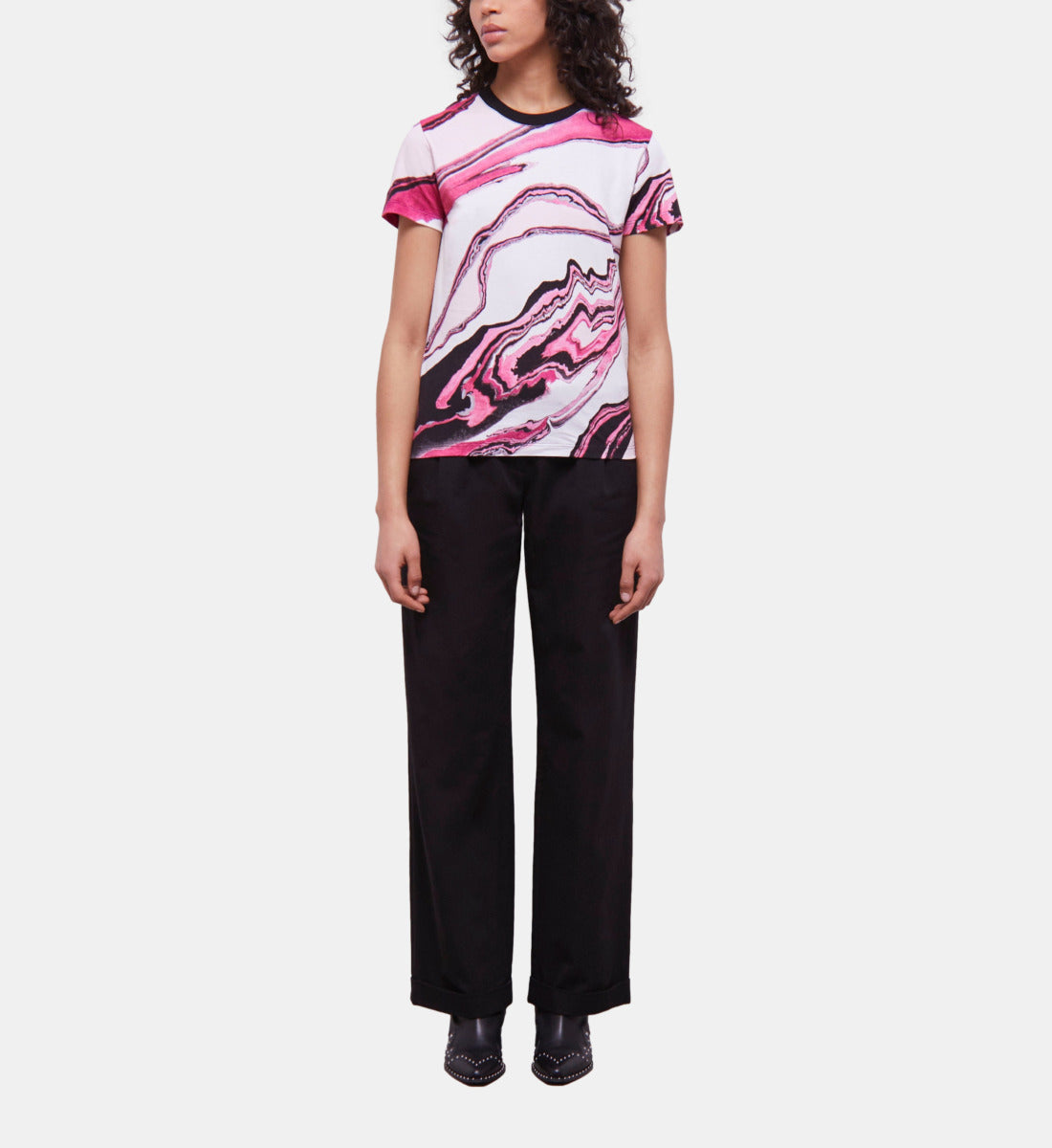 Printed T-Shirt | Women | White Pink