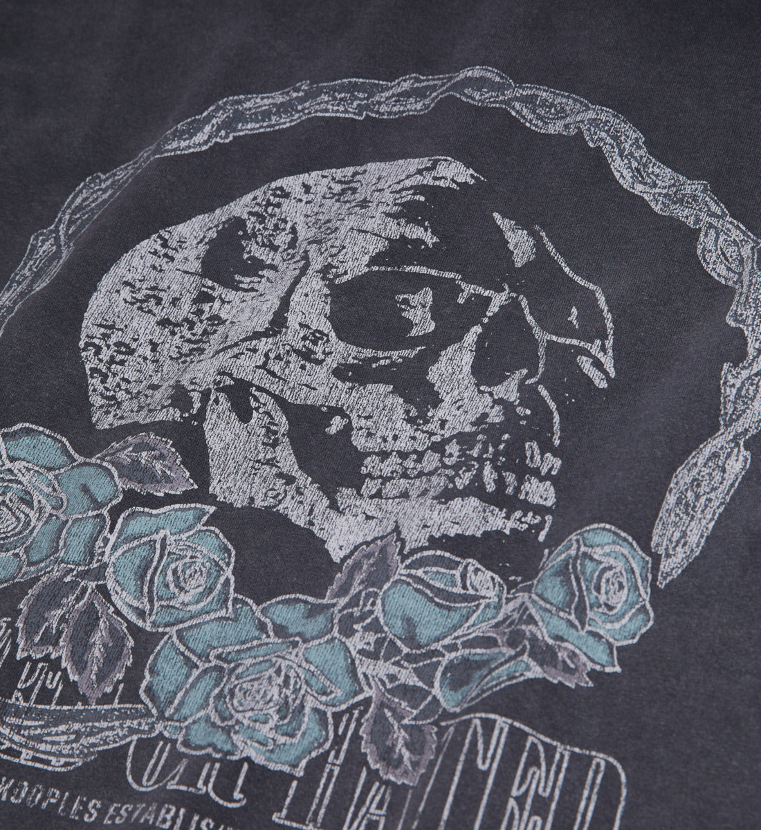 T-Shirt With Vintage Skull Serigraphy | Women | Black Washed