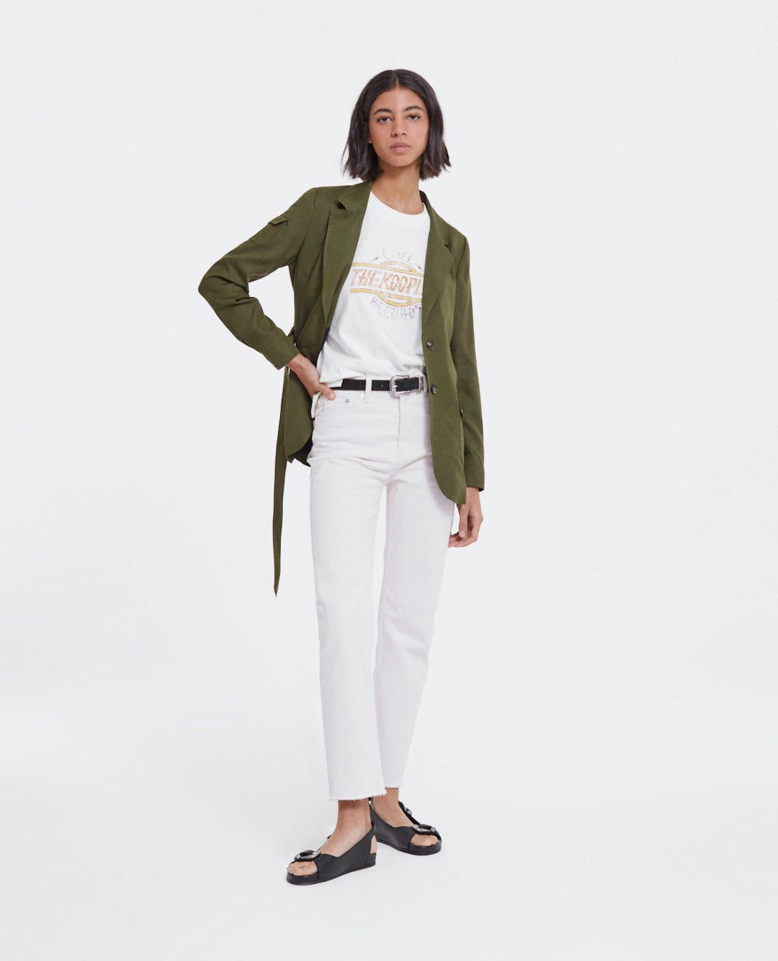 Tencel Jacket With Pockets | Women | Khaki