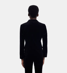 Velvet Suit Jacket | Women | Black