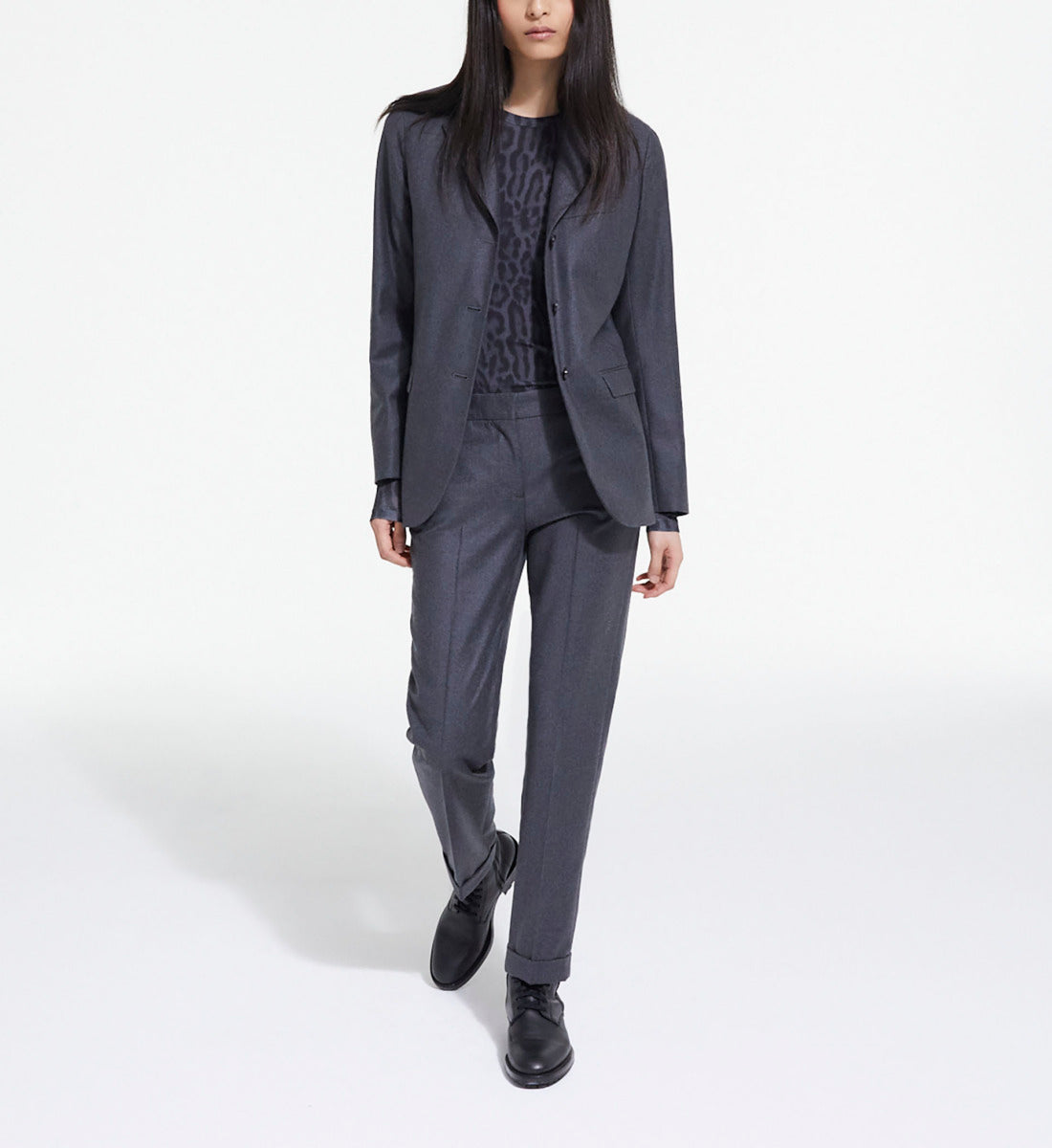 Gray Wool Suit Jacket | Women | Grey