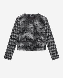 Short Tweed Jacket | Women | Black x White