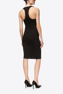 'AREA' Nameplate Tank Midi Dress | Black