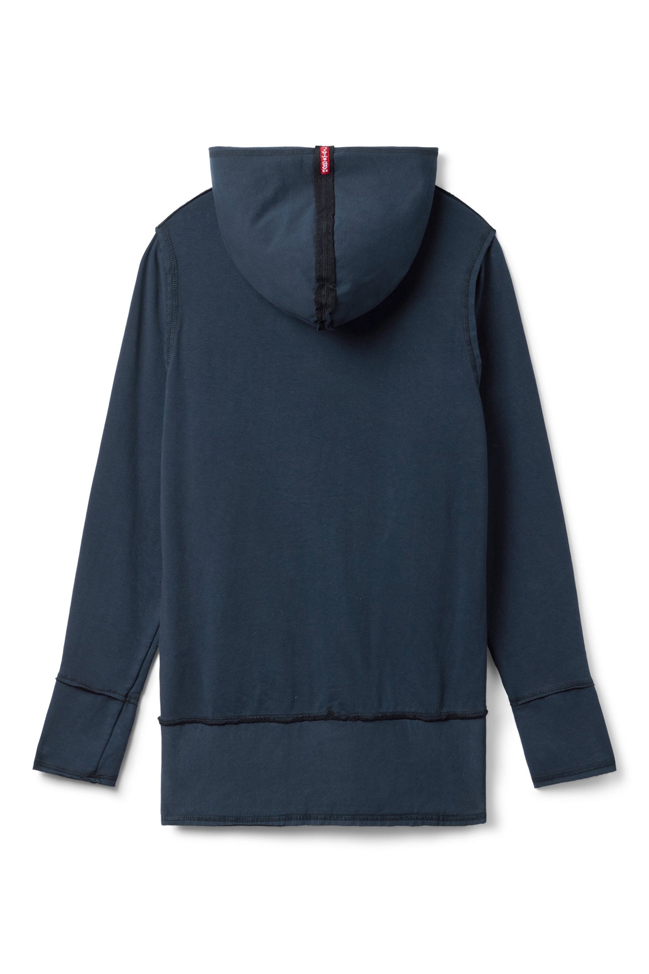 Women | Raw Edge Hip Zip-Up Hoodie | Past Midnight