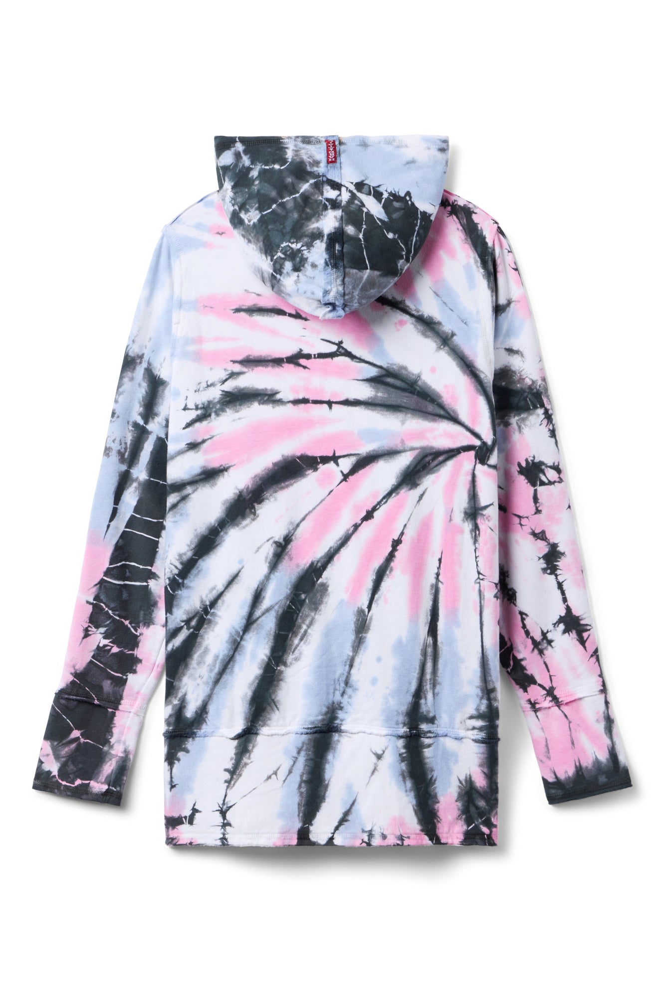 Women | Raw Edge Hip Zip-Up Hoodie | Two Time Spiral 5