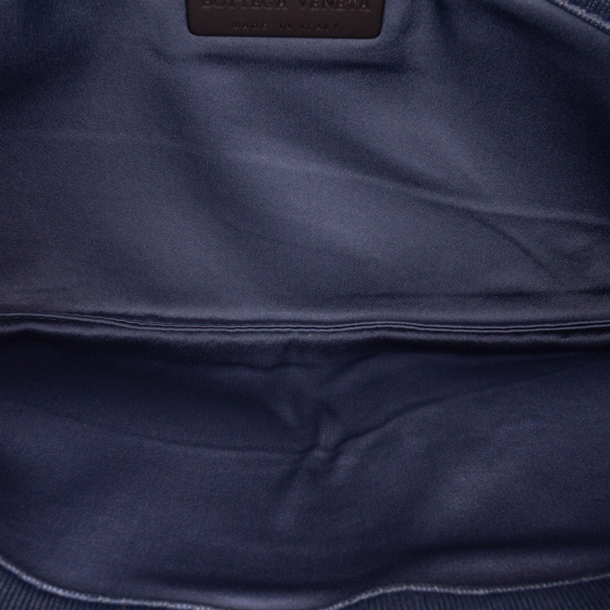 Bottega Veneta | Pre-Owned Canvas Intrecciato Buckle Flap Handbag | Blue/Denim