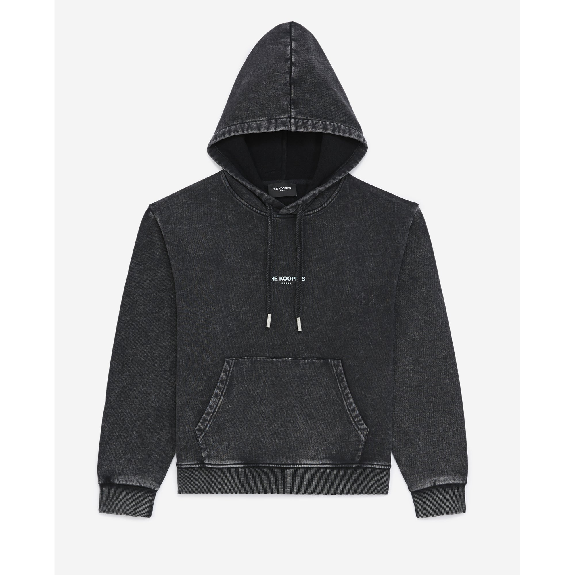 Faded Hoodie With Contrasting Logo | Women | Black Washed