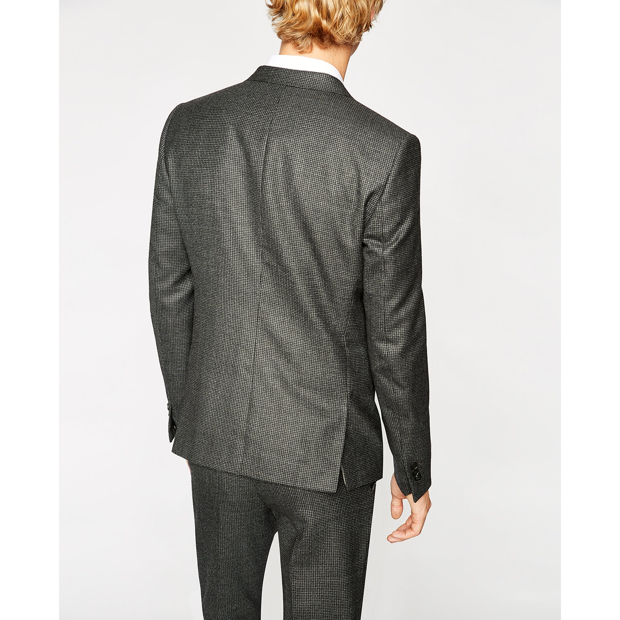 Faded Wool Suit Jacket | Men | Black Grey