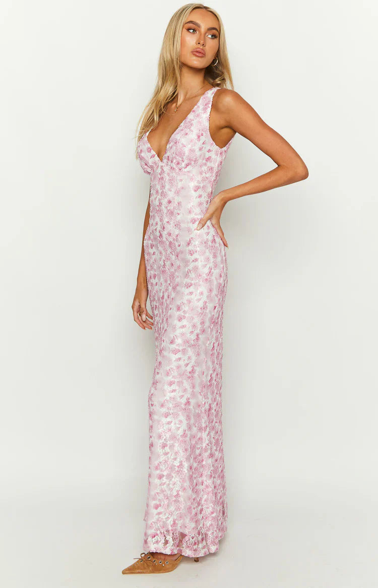 Farida Lace Maxi Dress | Pink