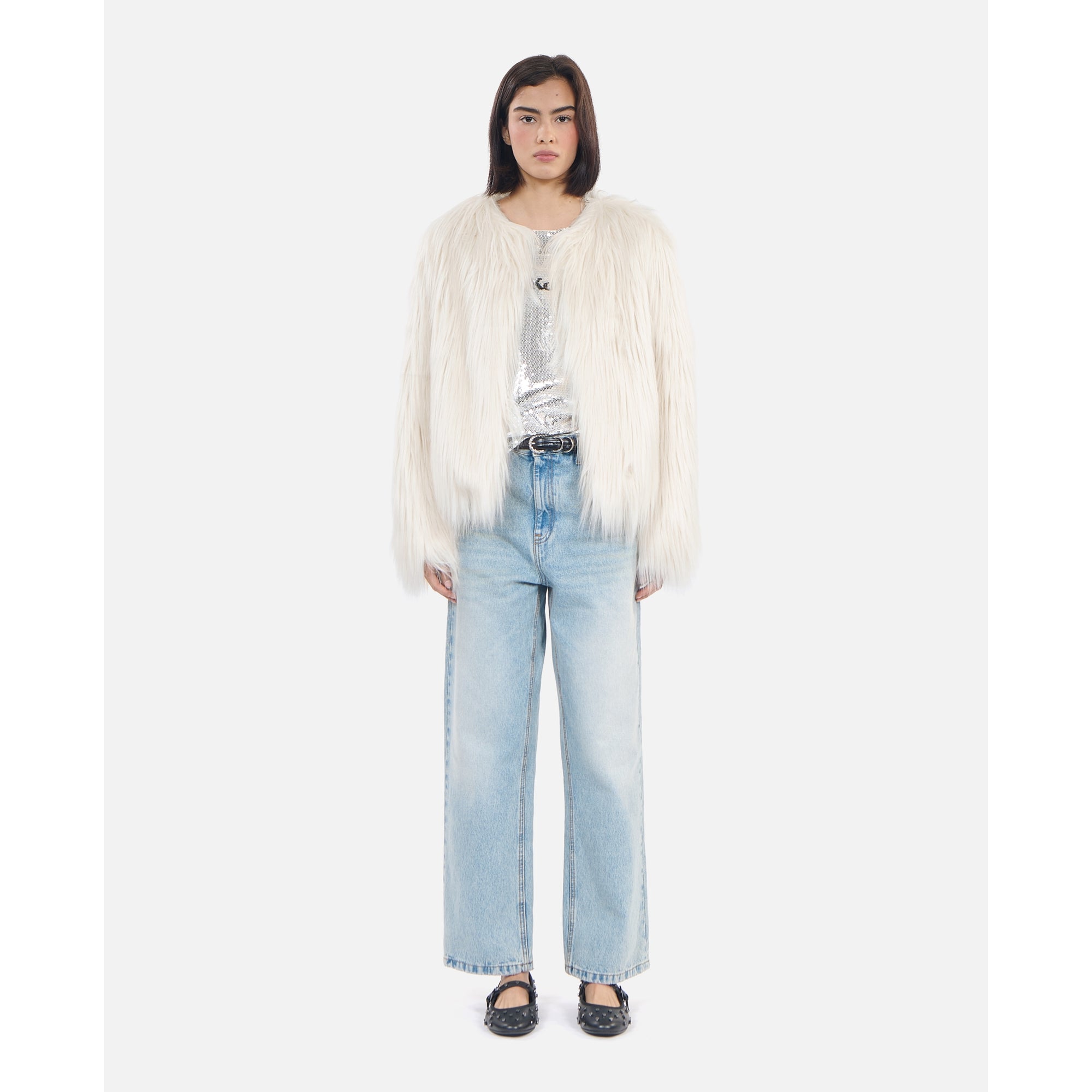 Faux Fur Coat | Women | Ecru