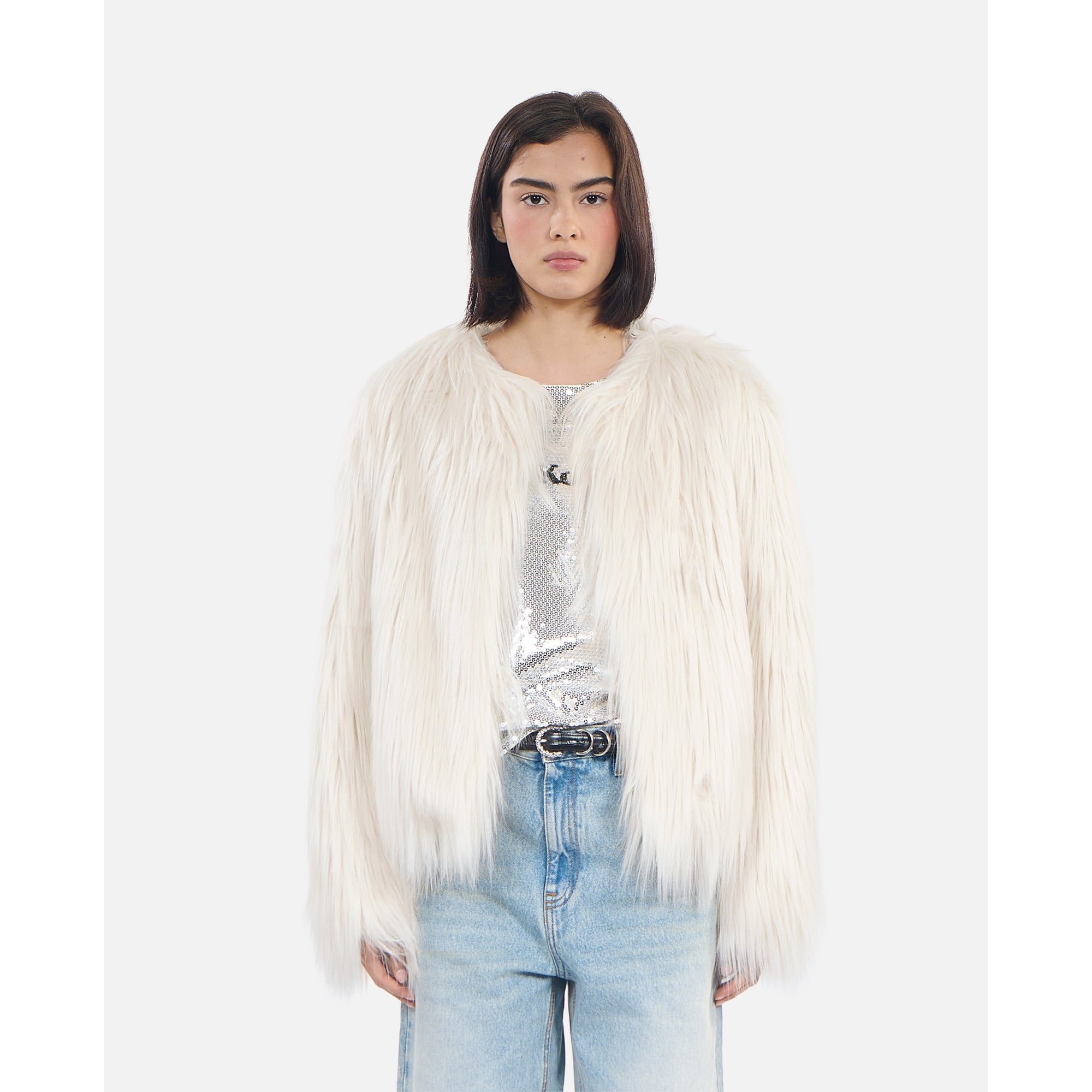 Faux Fur Coat | Women | Ecru