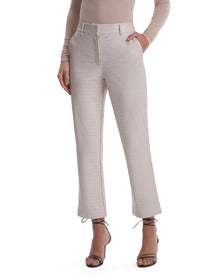 Faux Leather Animal 7/8 Trouser | Bone Croc