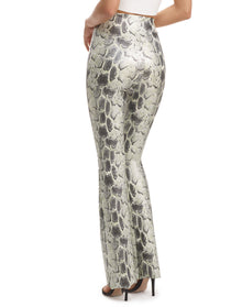 Faux Leather Animal Flared Legging | Fog Python