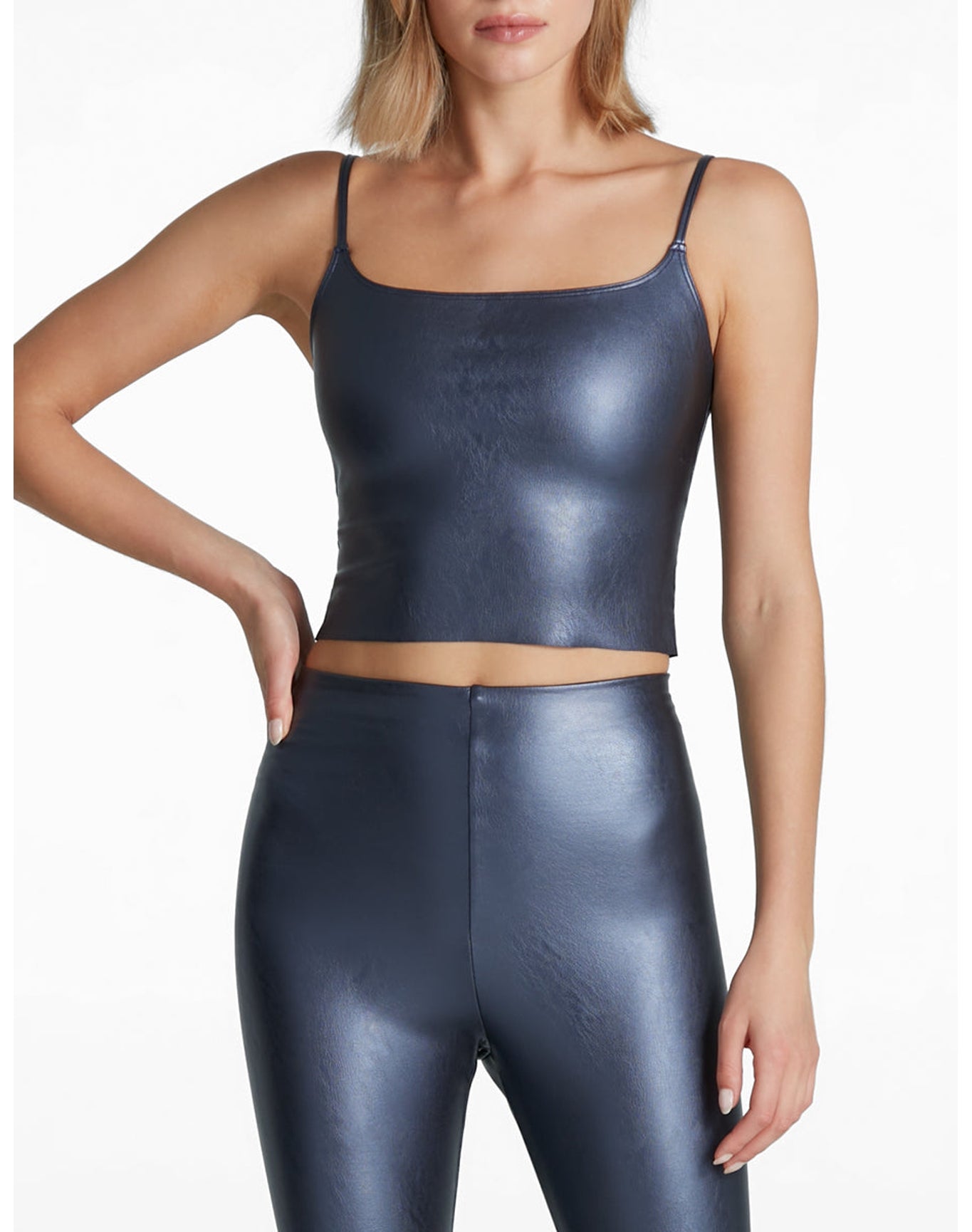 Faux Leather Cami Crop Top | Galaxy