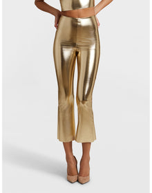 Faux Leather Crop Flare | Goldleaf