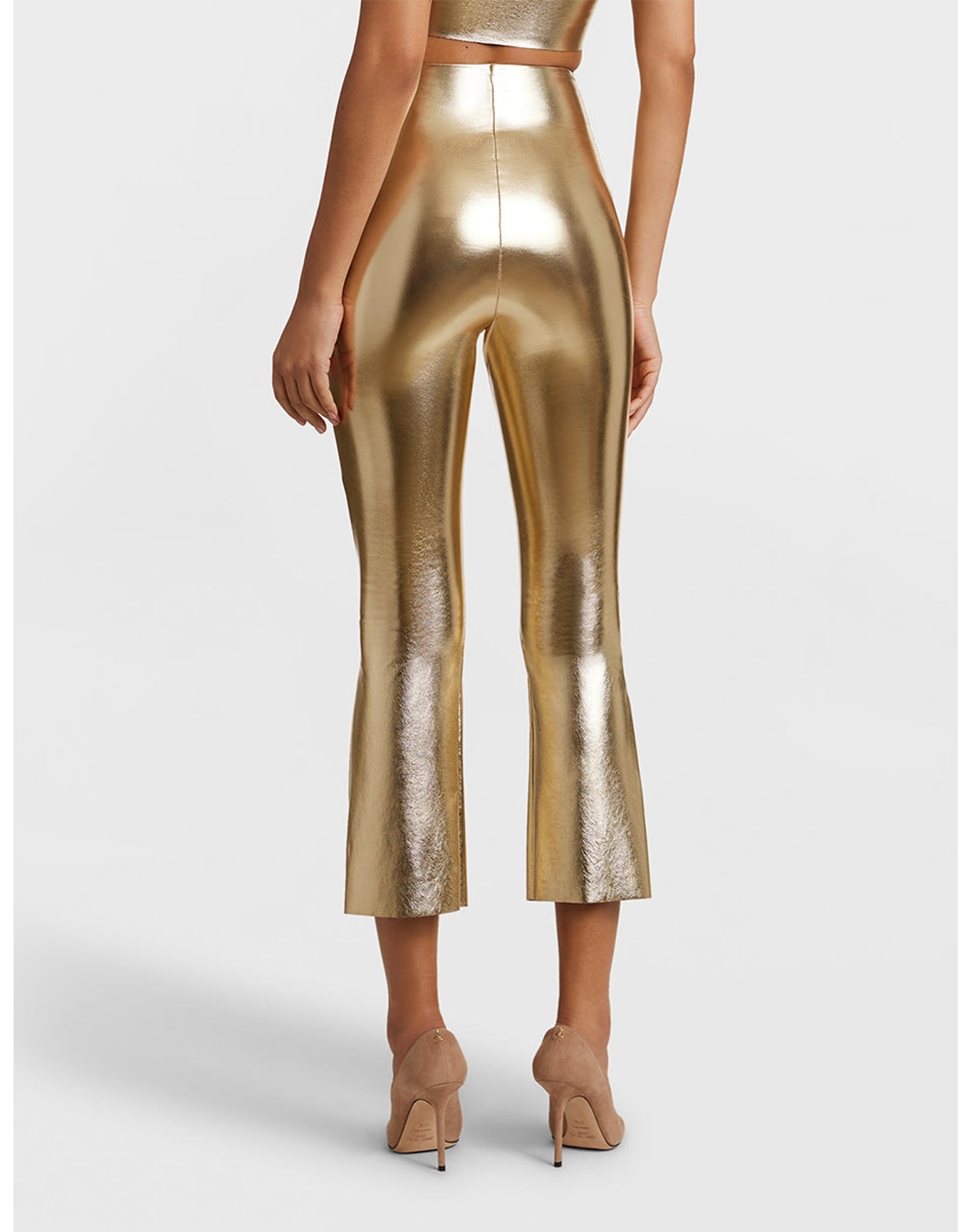 Faux Leather Crop Flare | Goldleaf