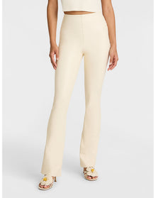 Faux Leather Flared Legging | Ivory