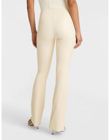 Faux Leather Flared Legging | Ivory