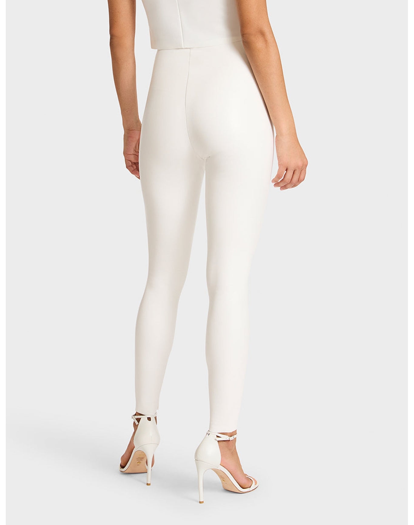 Faux Leather Flared Legging | White