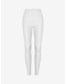Faux Leather Flared Legging | White