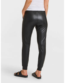 Faux Leather Jogger | Black