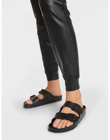 Faux Leather Jogger | Black
