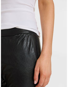 Faux Leather Jogger | Black