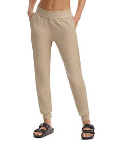 Faux Leather Jogger | Sand