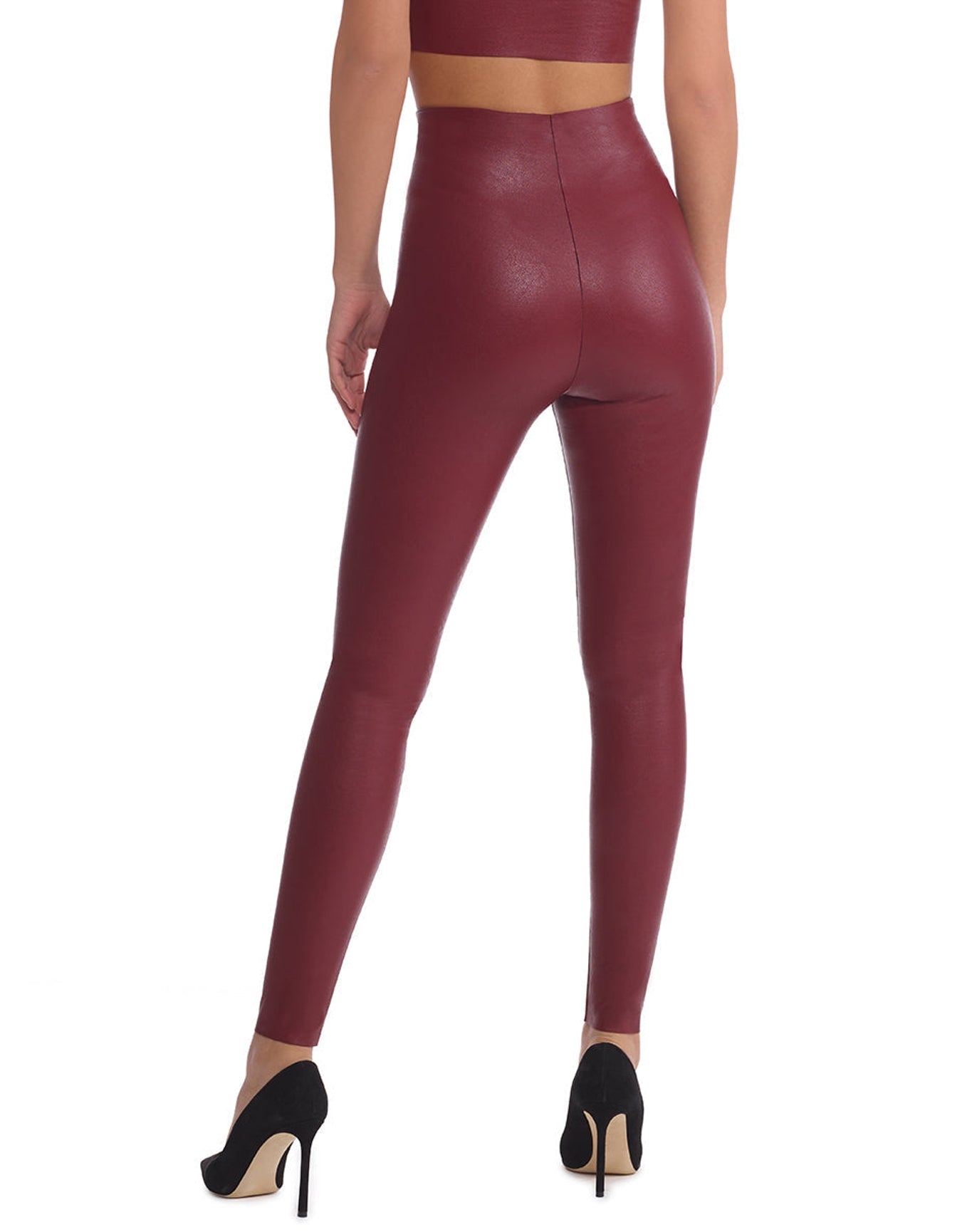 Faux Leather Legging | Garnet