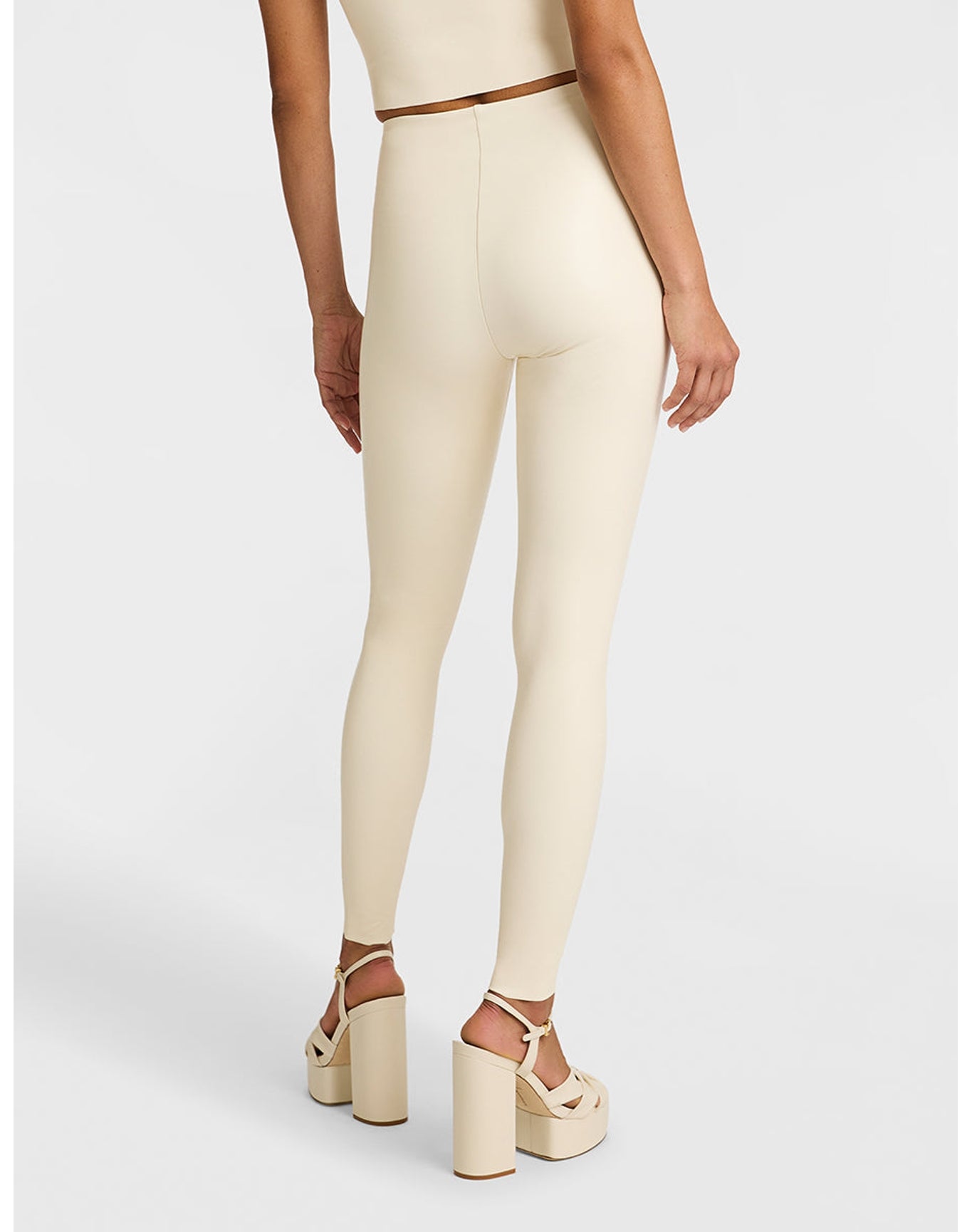 Faux Leather Legging | Ivory