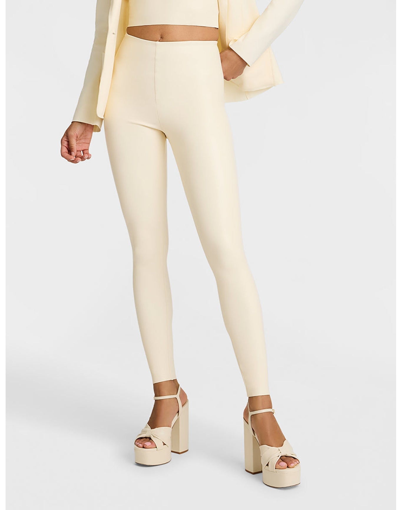 Faux Leather Legging | Ivory
