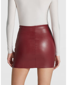 Faux Leather Micro-Mini Skirt | Garnet