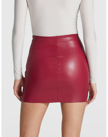 Faux Leather Micro-Mini Skirt | Raspberry