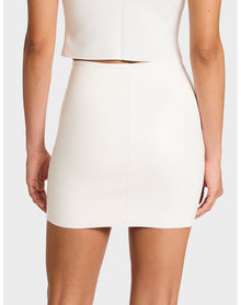 Faux Leather Micro-Mini Skirt | White