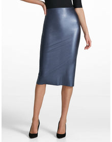 Faux Leather Midi Skirt | Galaxy