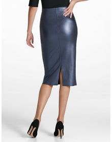 Faux Leather Midi Skirt | Galaxy