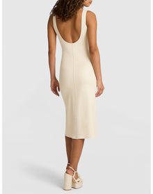 Faux Leather Midi Tank Dress | Ivory