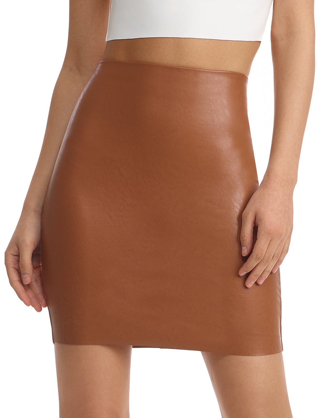 Faux Leather Mini Skirt | Cocoa
